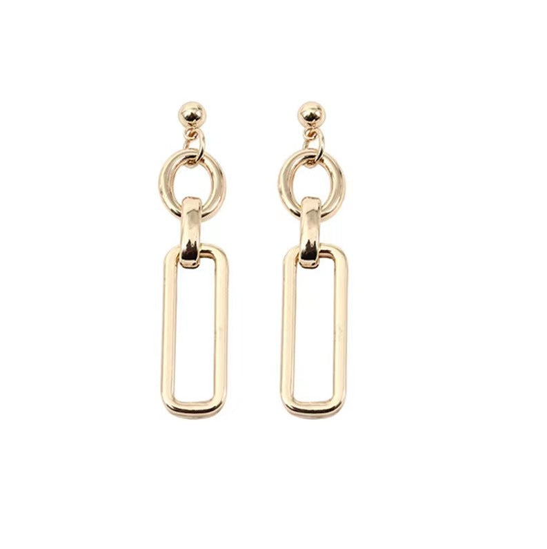 Niche Chain Female Style Elegant Simple Design Stud Earrings