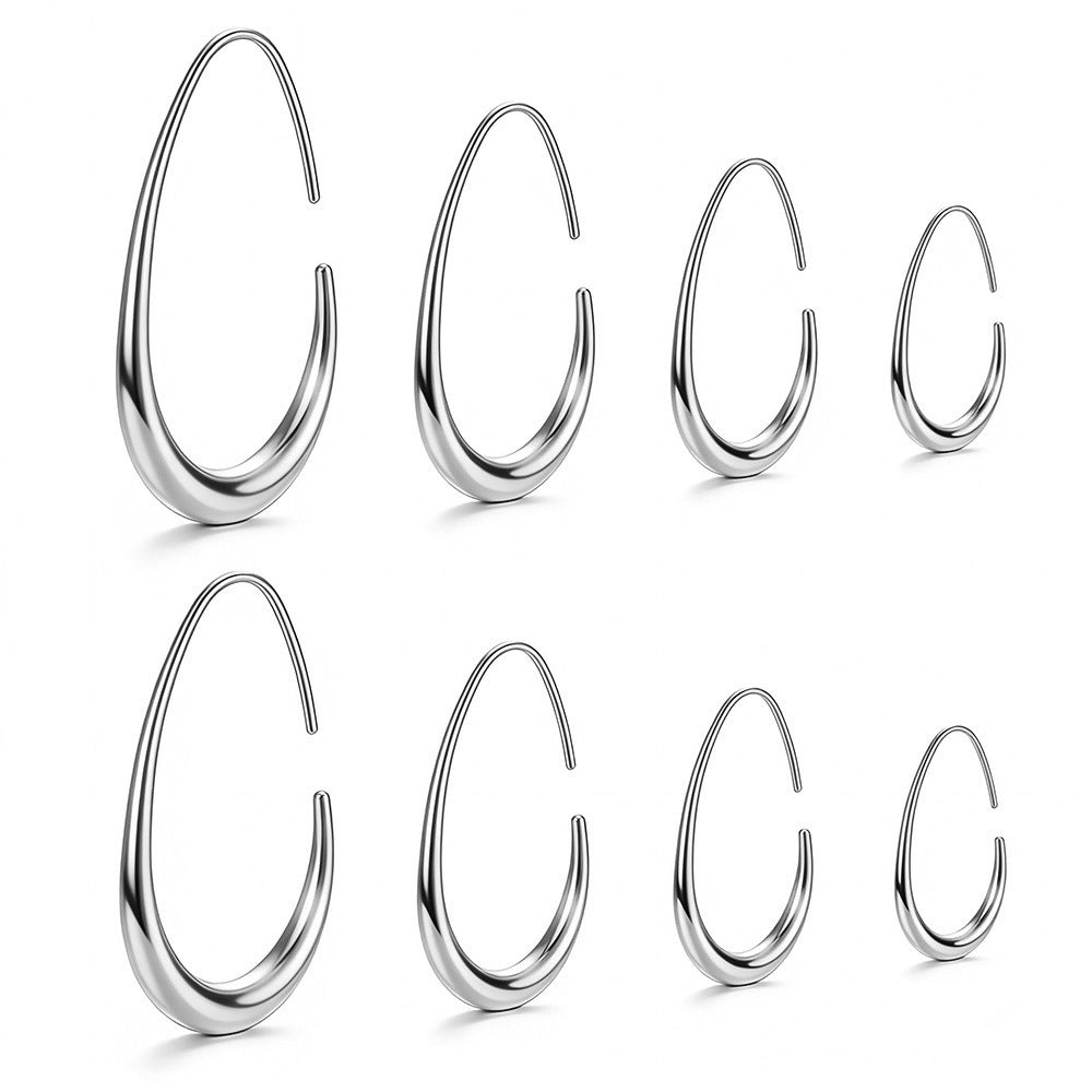 Stainless Steel Dropper Fashionable Personality Minimalism Ear Hook Titanium No Rings