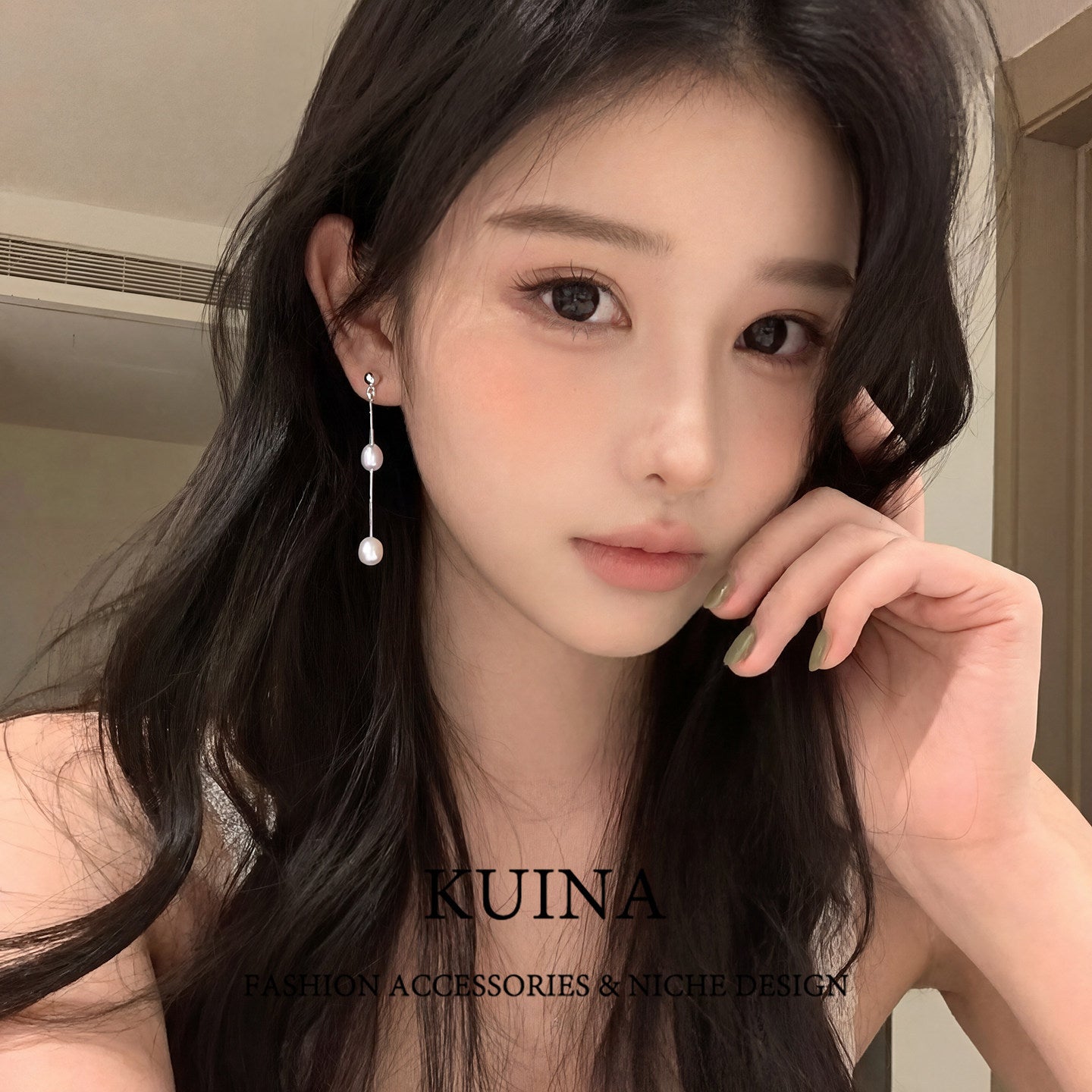 Women's Pearl Tassel French Style Temperament Entry Lux Sier Stud Earrings