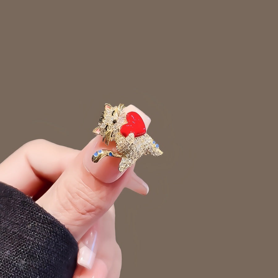 Hug Loves Cats Brooch Female Buckle Brooches
