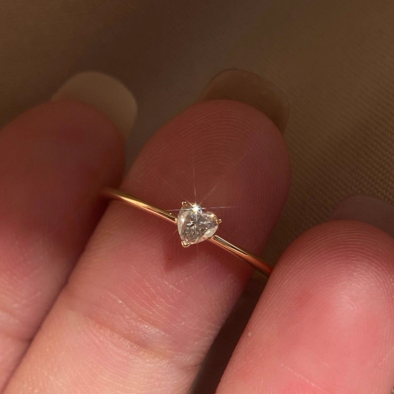 Simple Versatile Affordable Luxury Fashion Exquisite Design Love Heart-shaped High-grade Rings