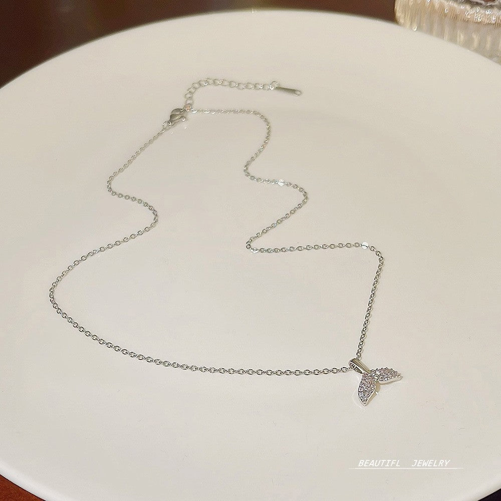 Women's Luxury Titanium Steel Clavicle Chain Niche Design Fishtail Simple Necklaces