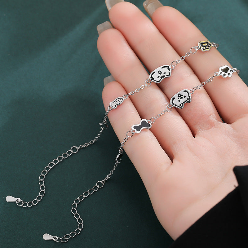 Women's & Men's Morning Glory Dogs Cats Diary For Couple Design High Sense Bracelet