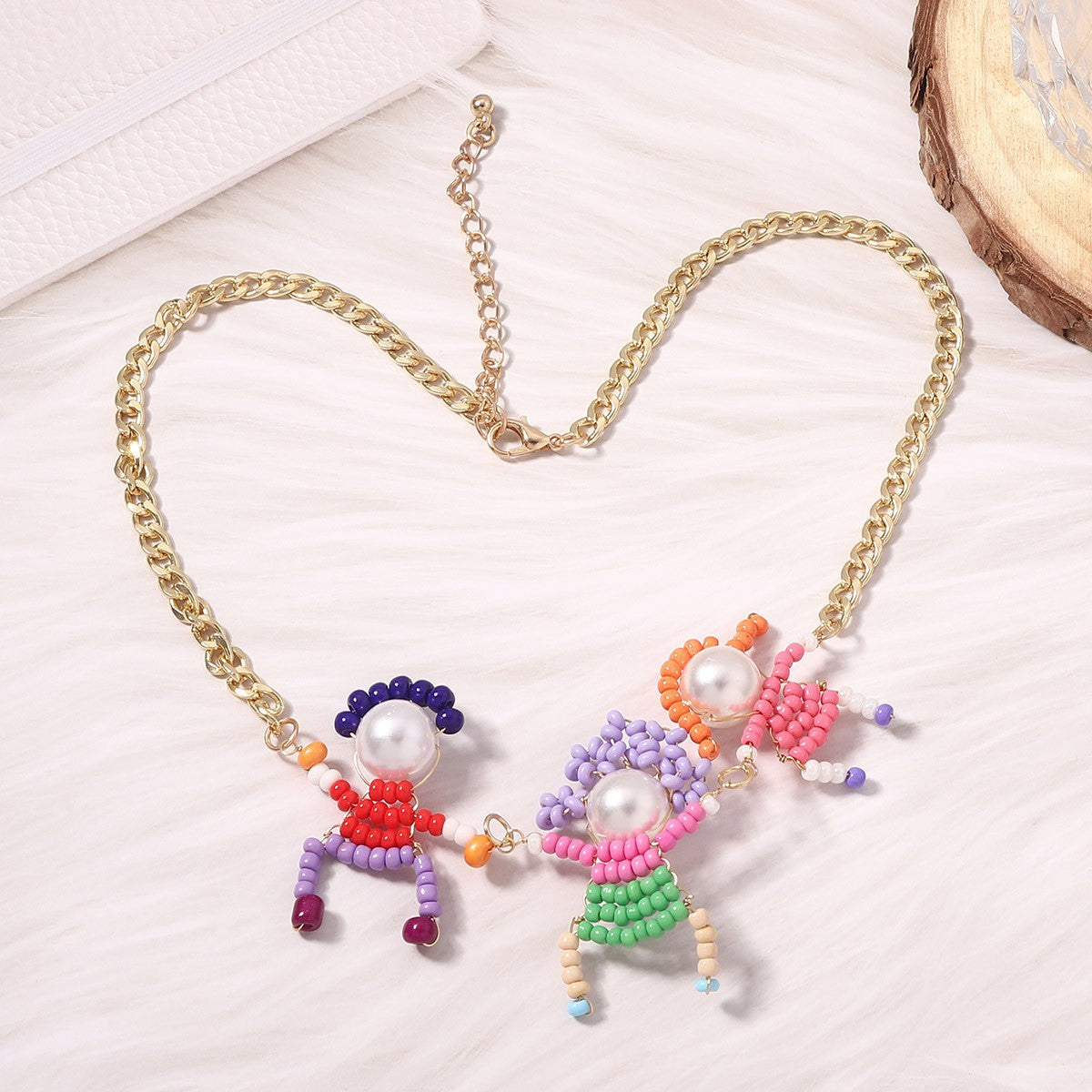 Handmade Imported Bead Cartoon Three-dimensional Character Necklaces