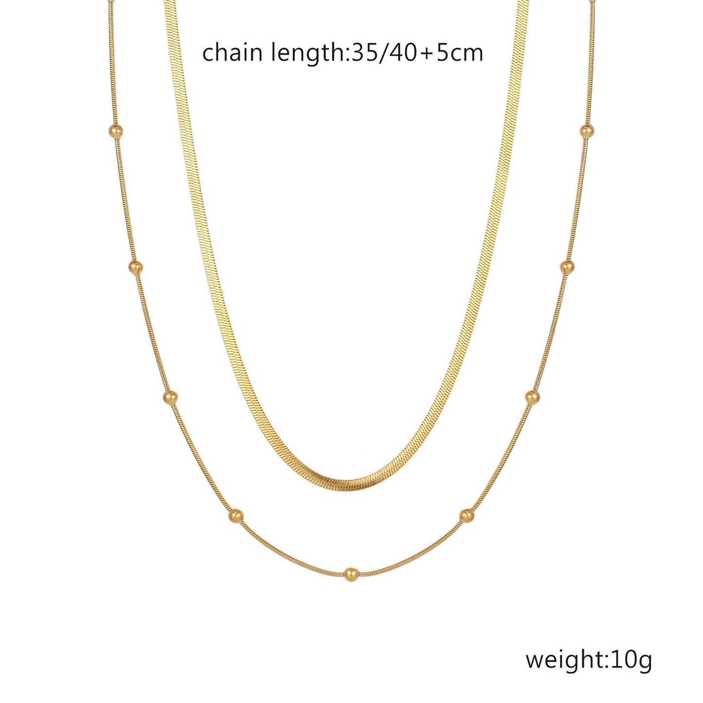 Women's Fashionable Gold-plated Stainless Steel Figaro Trendy Necklaces