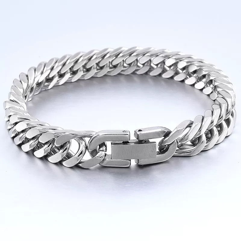Men's Woven Hip Hop Trend Four-sided Grinding Stainless Bracelet