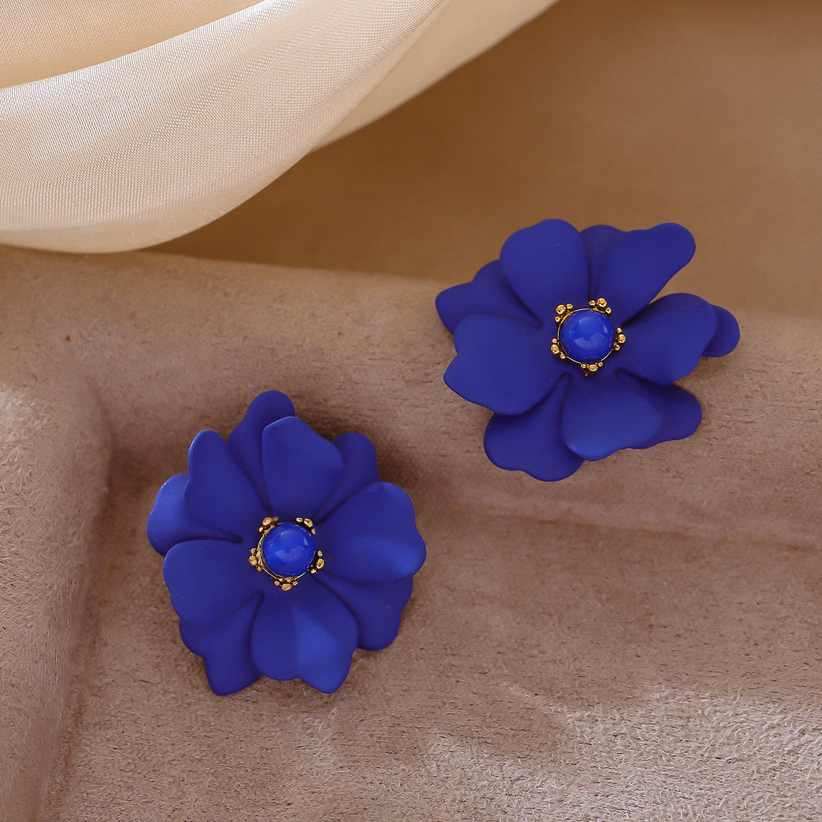 Flower Niche Trendy Sier Needle High Sense Graceful Stud Earrings