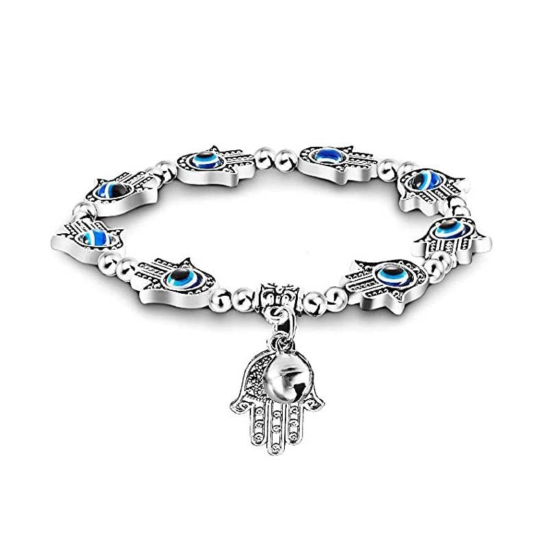Eye Fatima Alloy Palm Blue Volcanic Rock Pendants