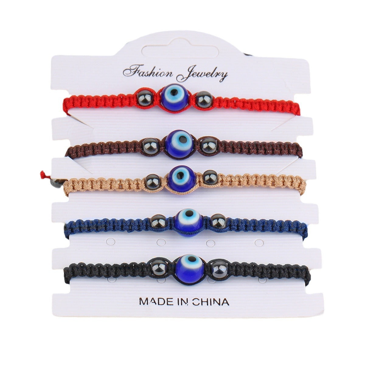 Devil's Eye Adjustable Woven Blue Colored Bracelets