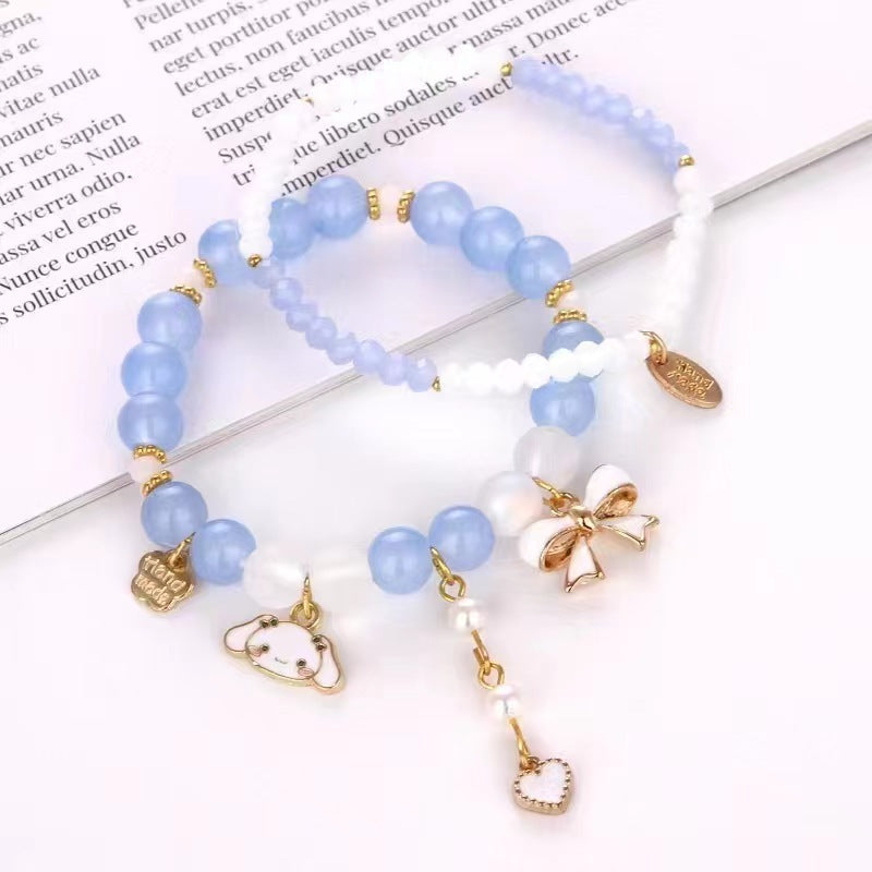 Women's Pearl Korean Super Cute Cartoon Beaded Bracelets