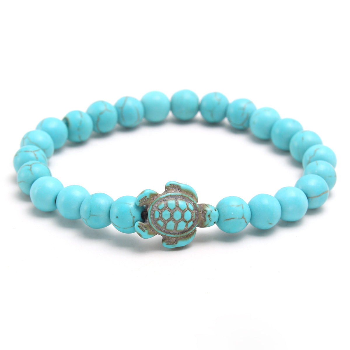 Durable Attractive Natural Stone Turtle Stretch Bracelets