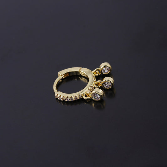 Personalized Rivet Ear Clip Copper Inlaid Earrings