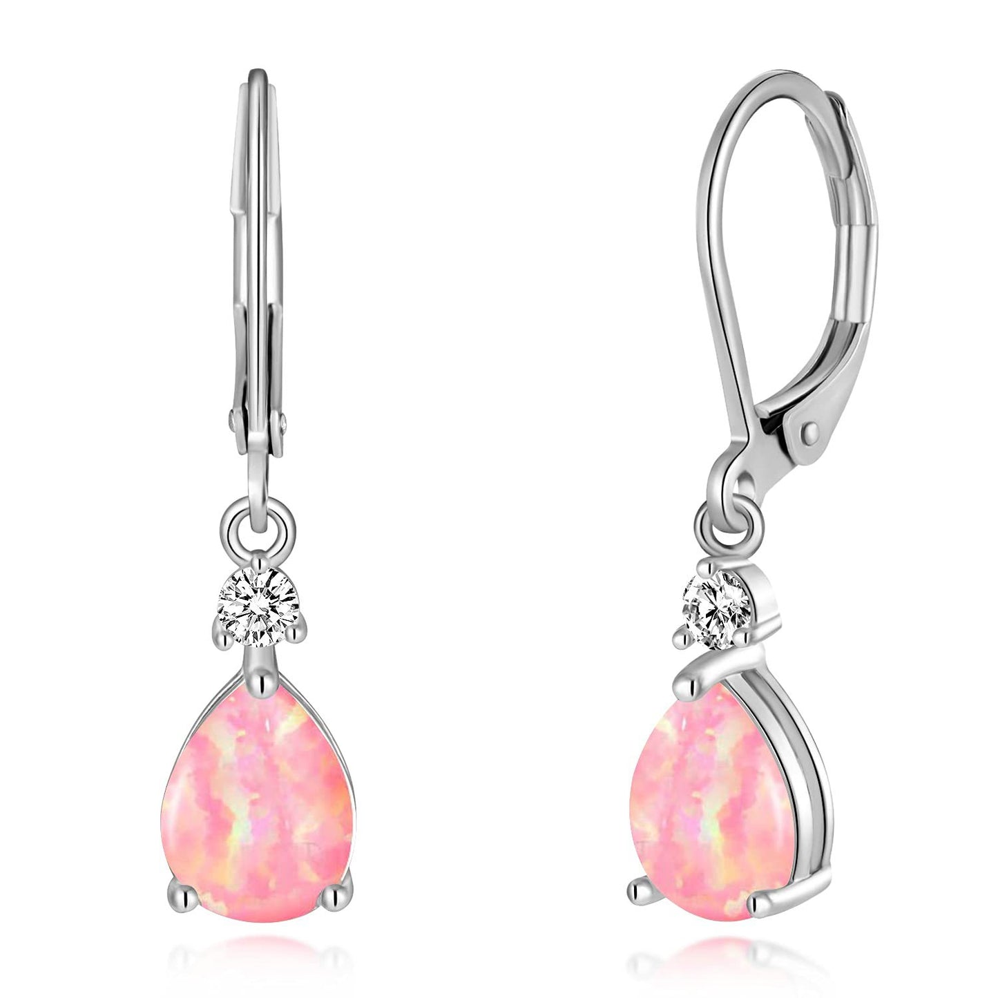 Women's Popular White Opal Drop Single Stud Earrings