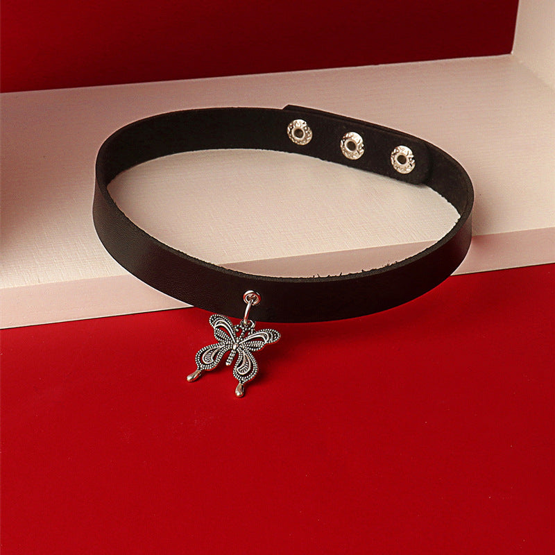Women's Mori Sweet Cool Butterfly Leather Item With Clavicle Pendants