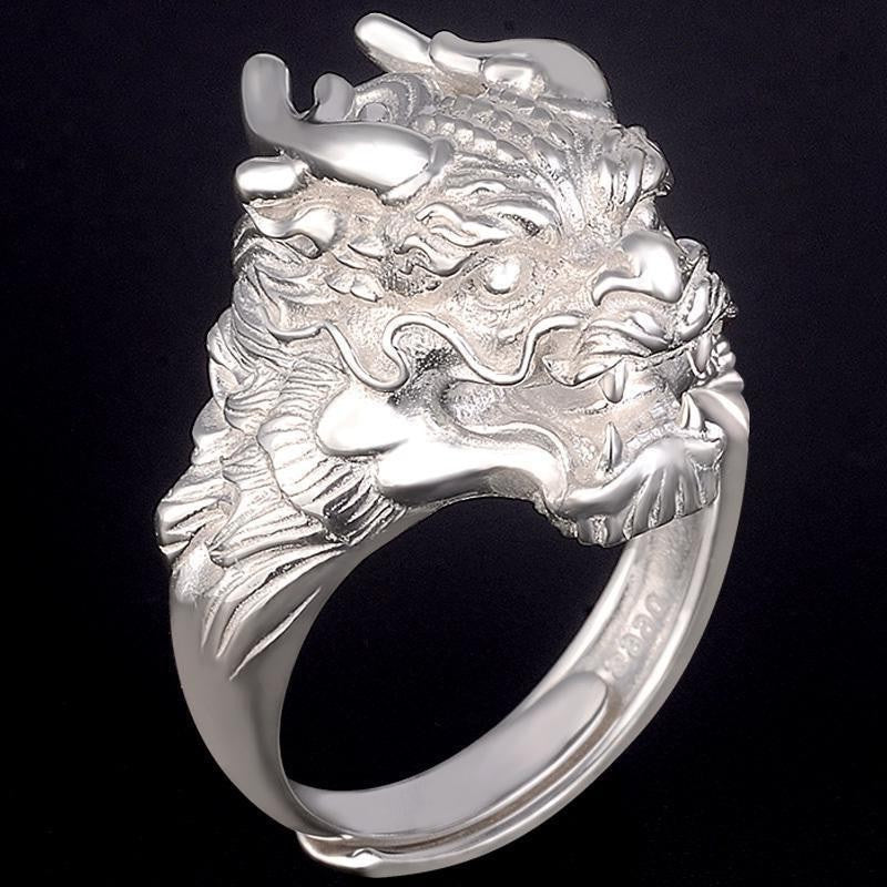 Men's Domineering Dragon Head Zodiac Open Index Finger Rings