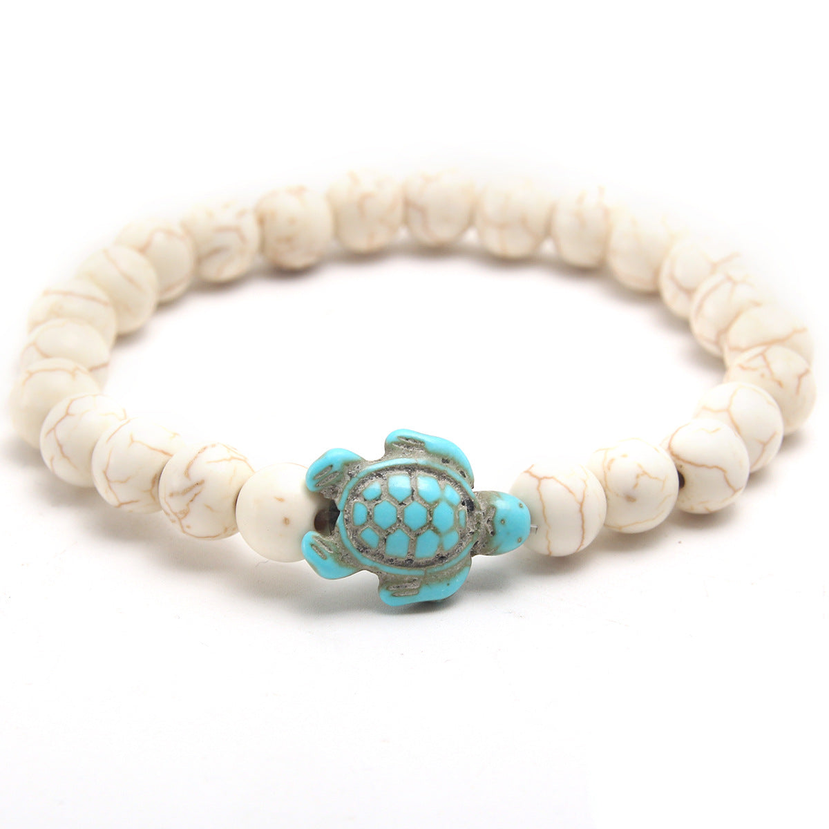 Durable Attractive Natural Stone Turtle Stretch Bracelets