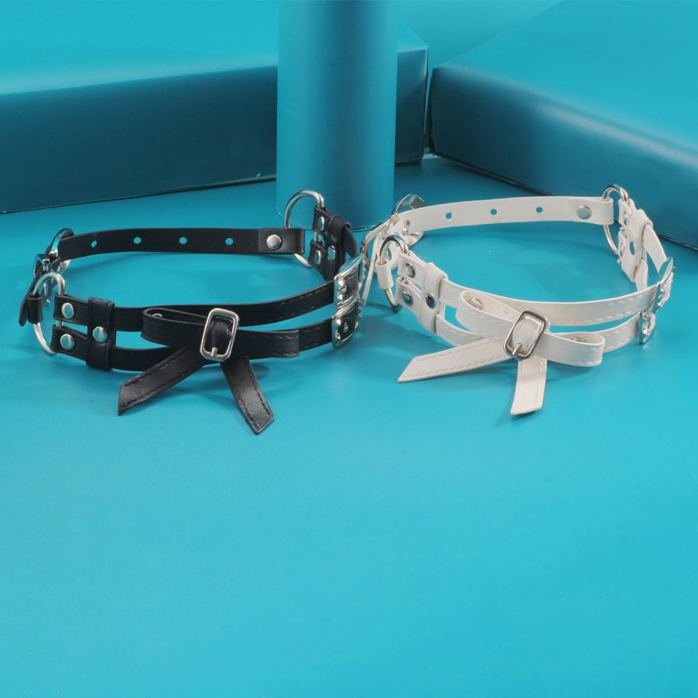 Women's Trendy Neck White Black Double Layers Collar