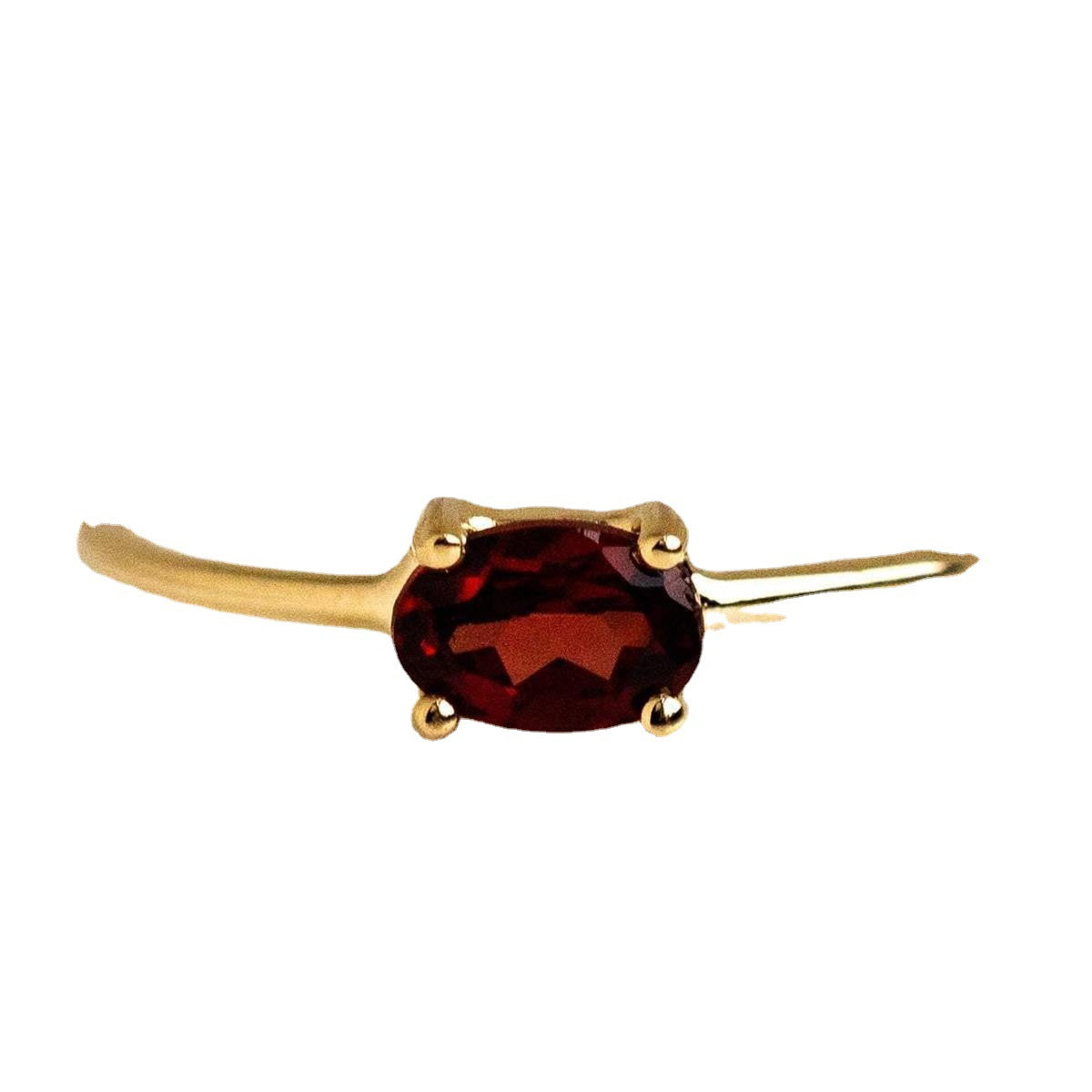 Zircon Brass Gold-plated Retaining Egg-shaped Gem Rings