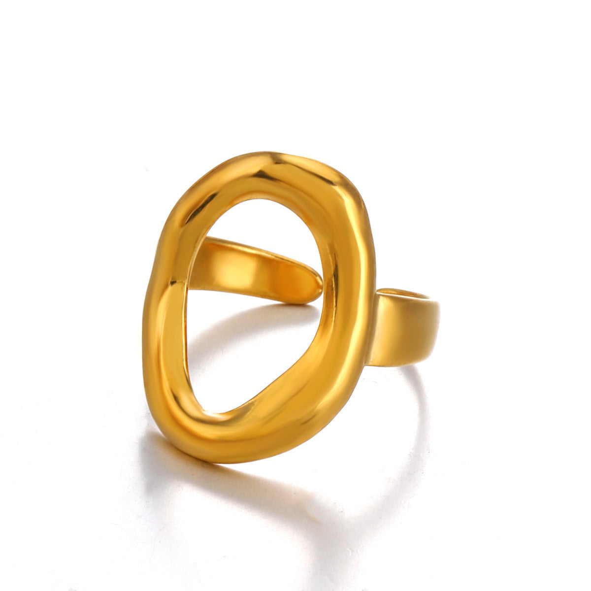 Steel Irregular Shaped Oval Niche High-grade Ring