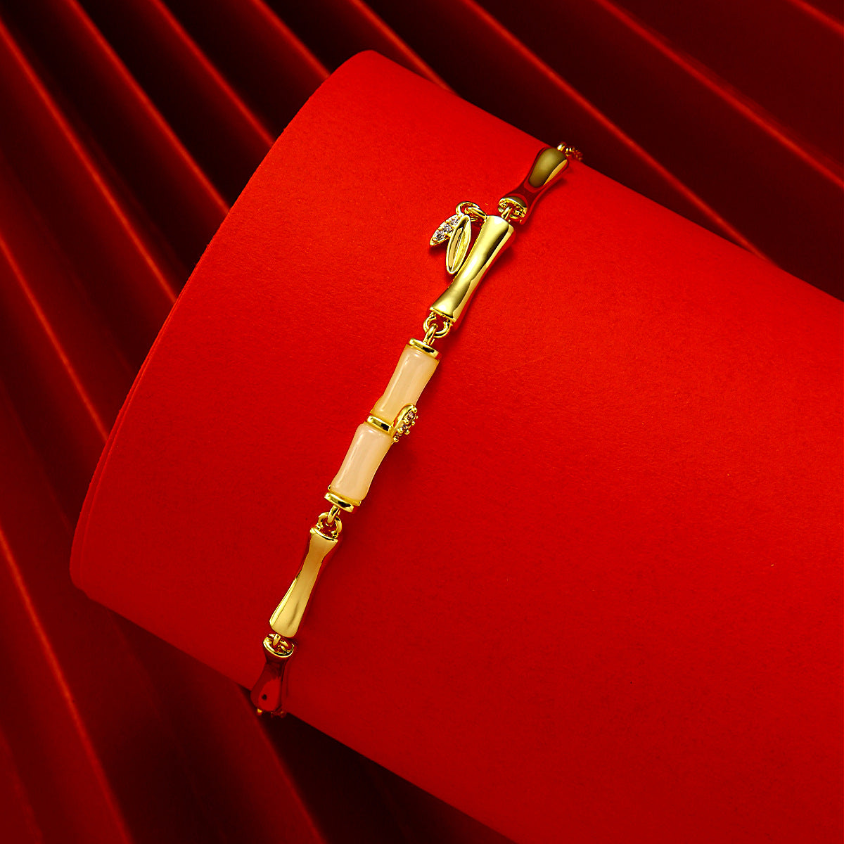 Golden Bamboo Simple Exquisite Light Luxury High-grade Versatile Ankle Bracelet