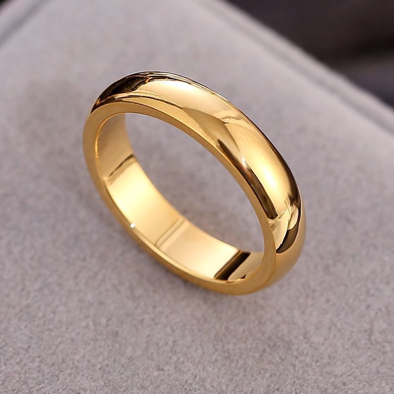 Simple Korean Glossy Couple Support Personality Ring