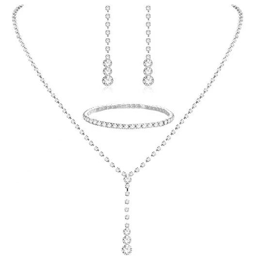 Simple Popular Ear Single Row Stretch Jewelry Set