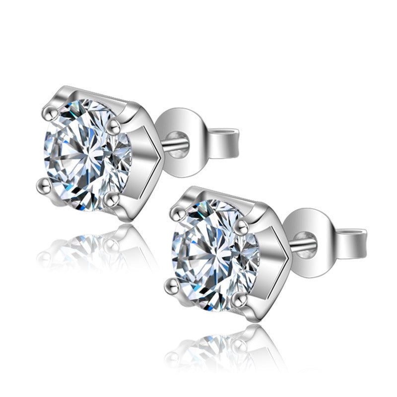 Moissanite Ear Female With Hearts Sterling Earrings