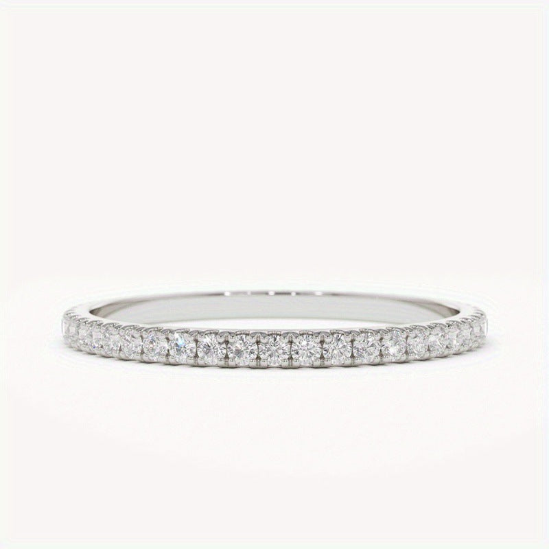 Creative Women's Sier Full Circle Diamond Ring