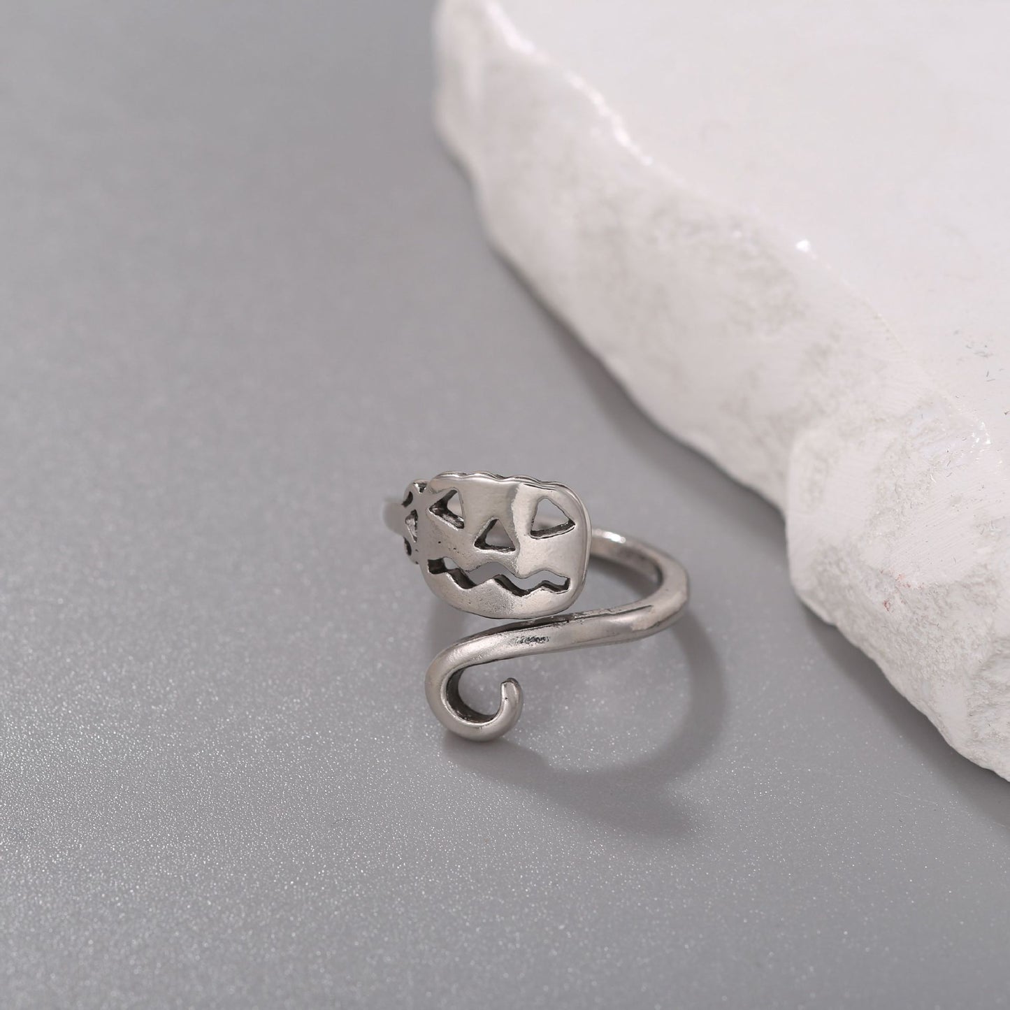Men's Retro Trendy Sier Open Single Lucky Rings