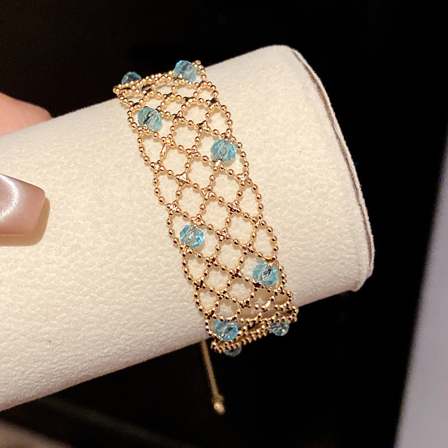 Korean Style Simple Glass Beaded Hollowed Bracelets