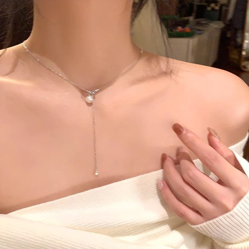 Women's High-grade Butterfly Pearl Style Niche Clavicle Chain Light Luxury Necklaces