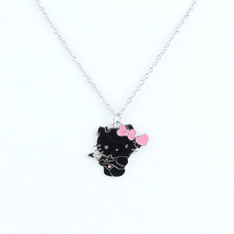 Women's & Men's Oil Dripping Alloy Cute Funny Girlfriends Couple Necklaces