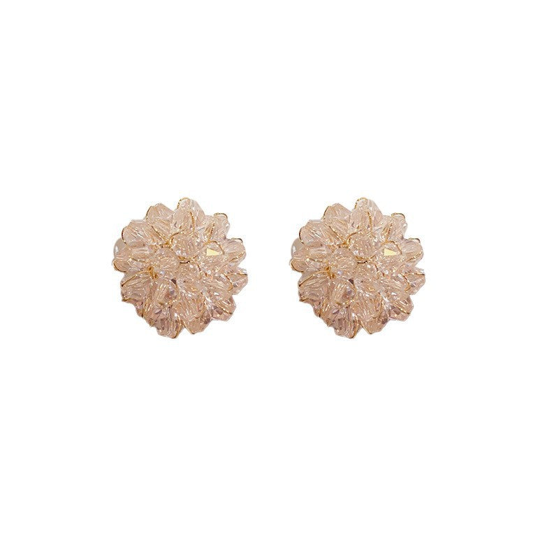 Women's Exquisite Fashion Super Fairy Flowers Crystal Temperament Entry Lux Minimalist Earrings
