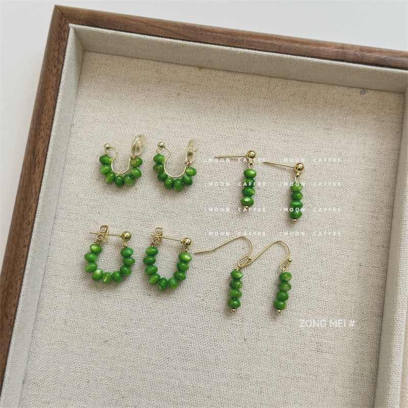 Natural Shell Handmade Sier Pin Female Elegant Earrings