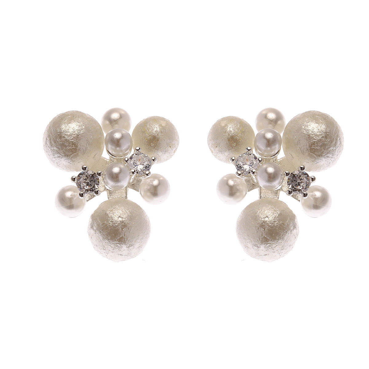 Large Small Pearls Ear Niche High Stud Earrings