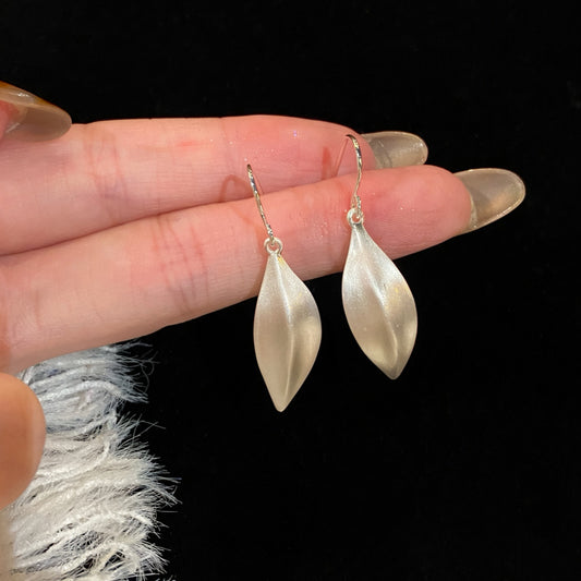 Women's One Leaf Flat Boat French Sier For Personality Fashion Ear Earrings