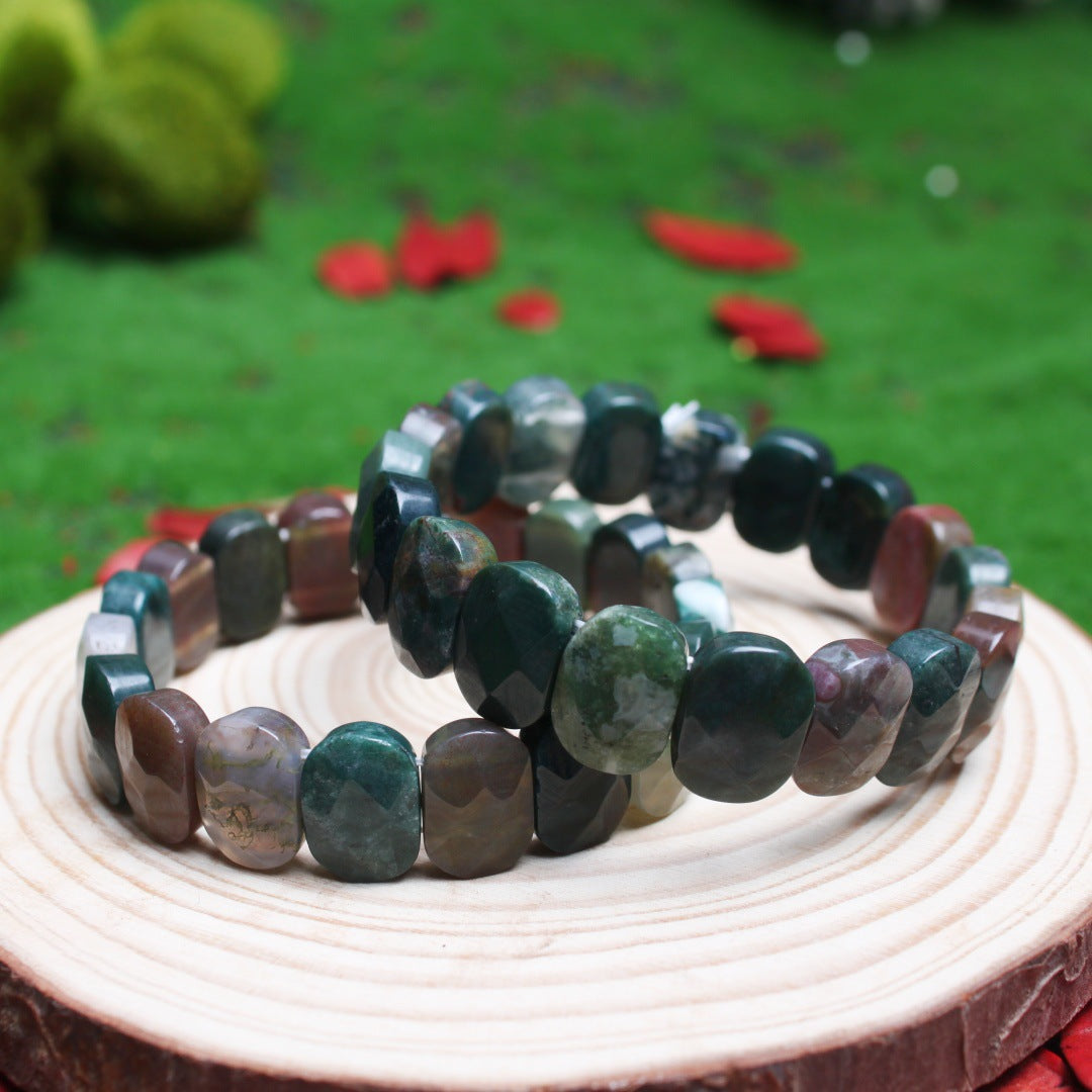 Women's & Men's Natural Stone Beads White Pine Blue Turquoise Bracelet