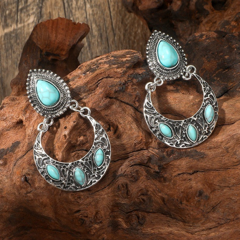 Ethnic Style Bohemian Vintage Turquoise Personalized Earrings