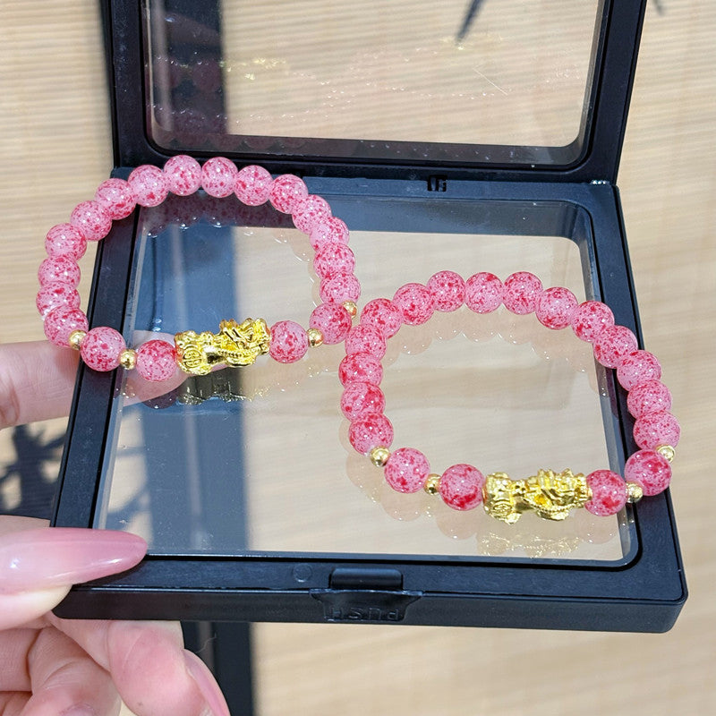 Women's Alloy Strawberry Pink Mother's Day Birthday Bracelet
