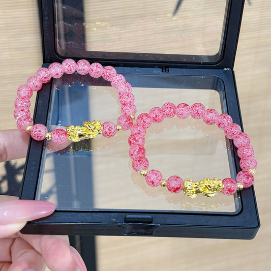 Women's Alloy Strawberry Pink Mother's Day Birthday Bracelet