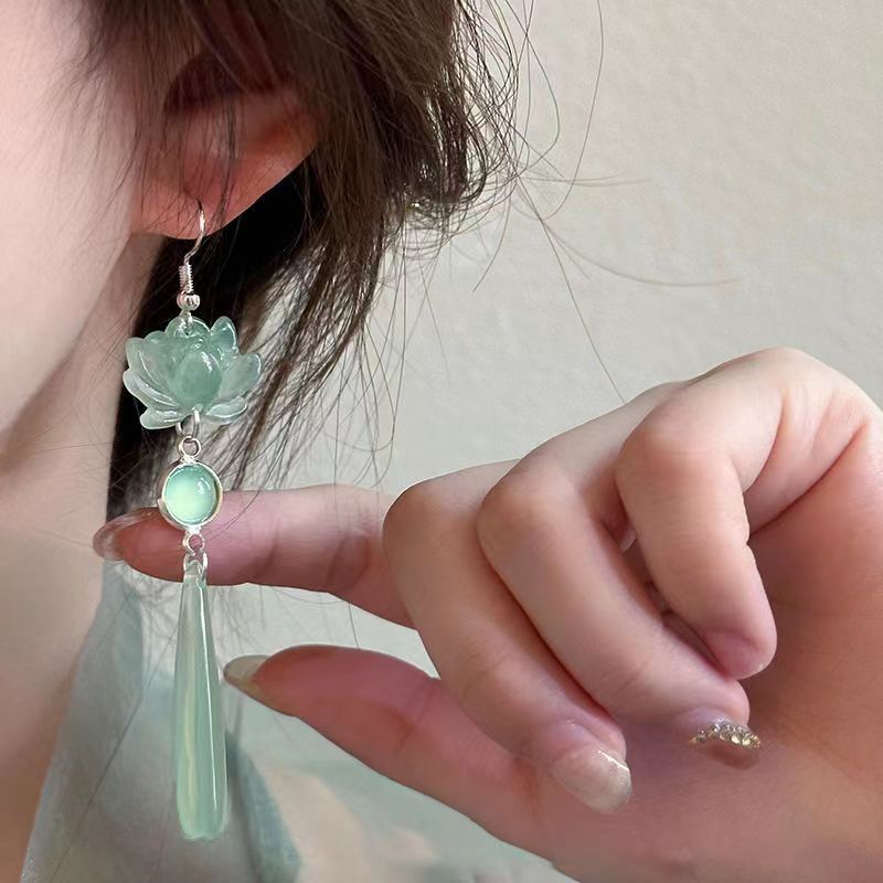 Opal Water Drop Han Clothing Ancient Ear Hook