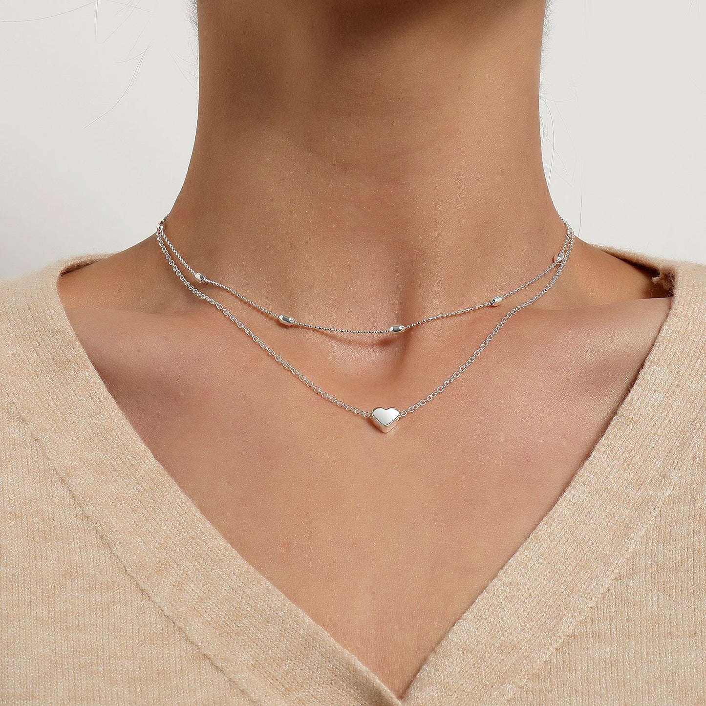 Peach Heart Female Personality Creative Accessories Necklaces