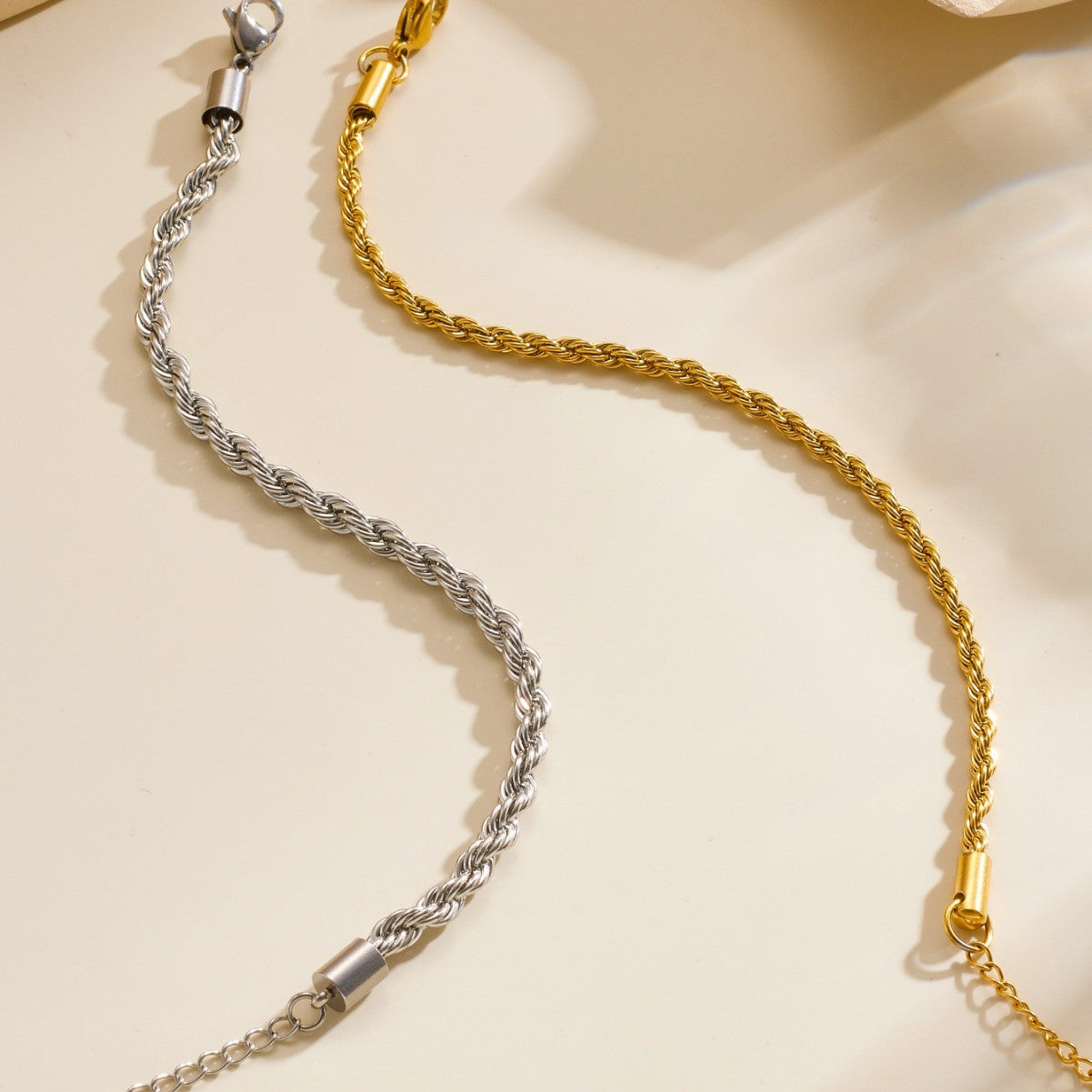 String Gold Unisex More Sizes Hemp Flowers Chain Pure Titanium Necklaces