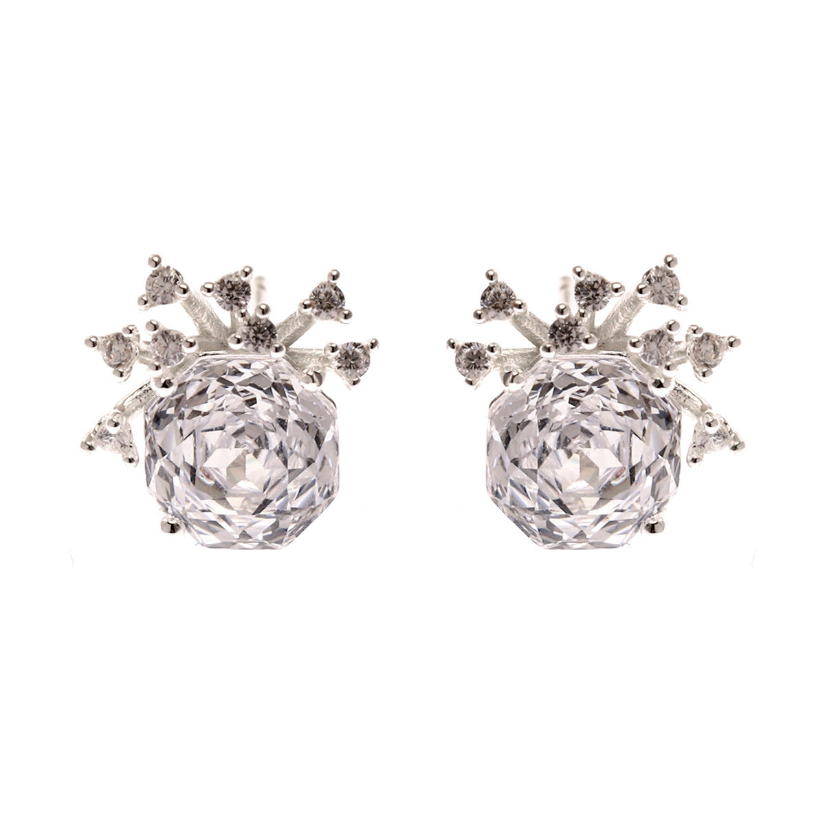 Summer Colorful Millennium Rose Cut Zircon Light Luxury Earrings