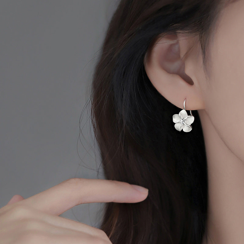 Flower High-grade Personality Inlaid Flowers Ear Earrings