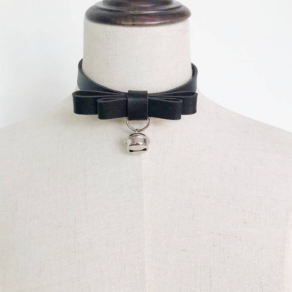 Black Lolita Bow Bell Personalized Punk Collar