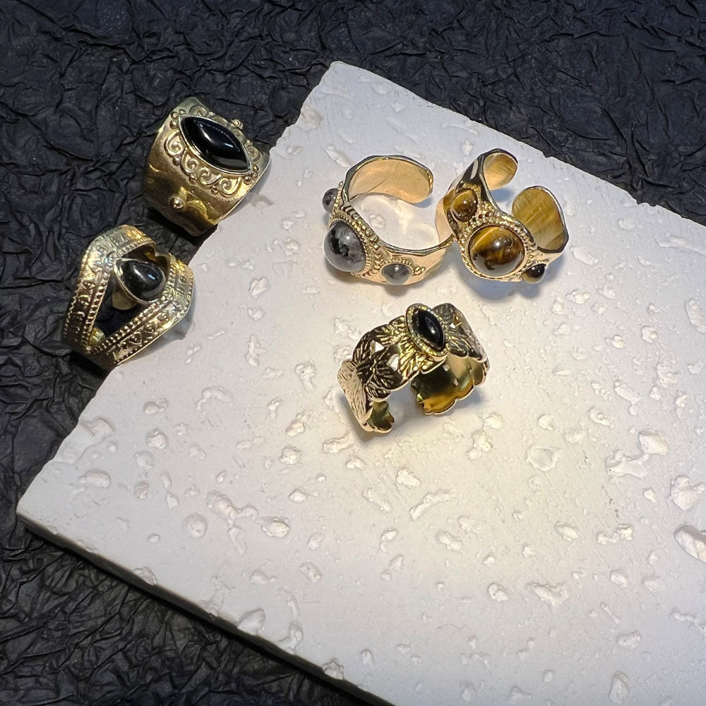 Stylish Design Natural Stone High-grade Vintage Rings