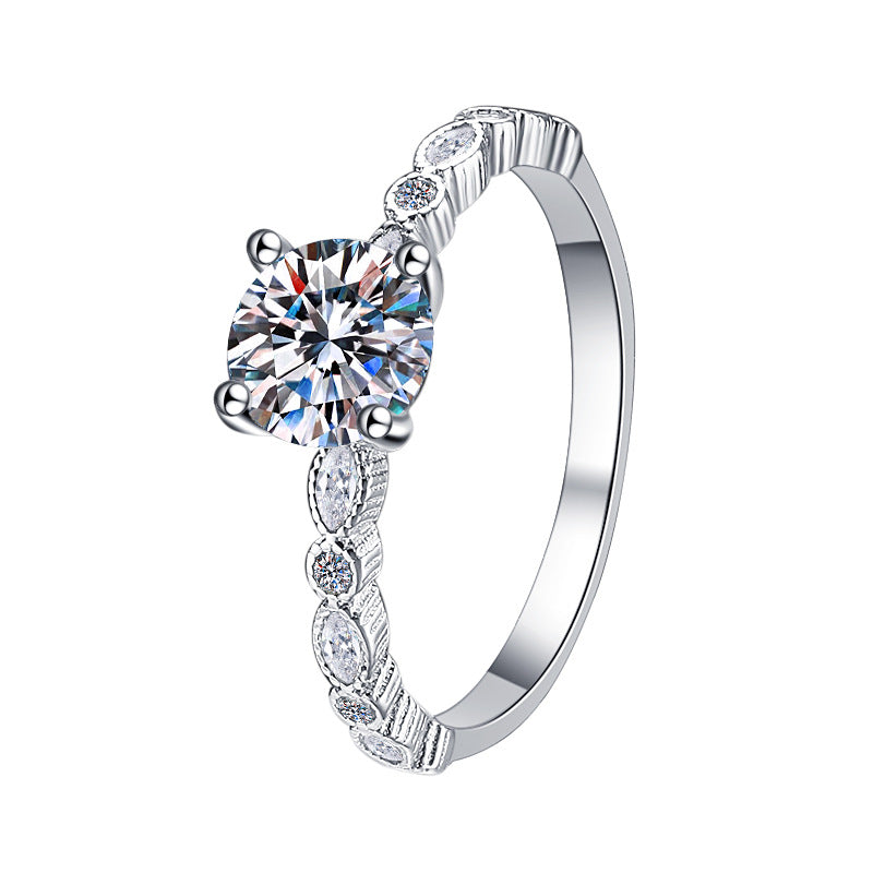 Karat Moissanite Diamond Marriage Horse Eye Rings