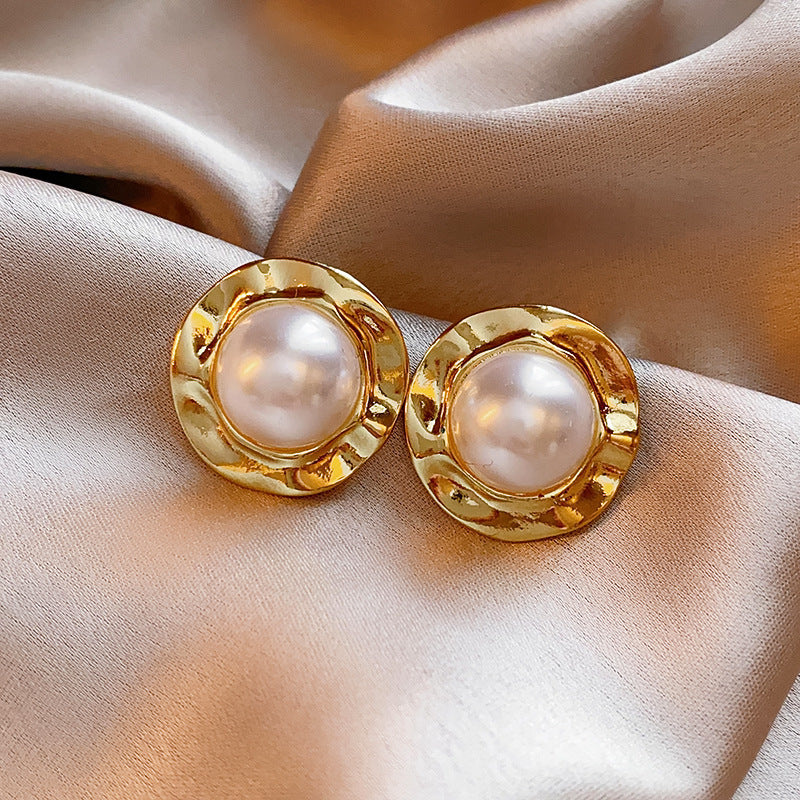 Fashion High-grade Zircon Pearl French Minority Retro Earrings