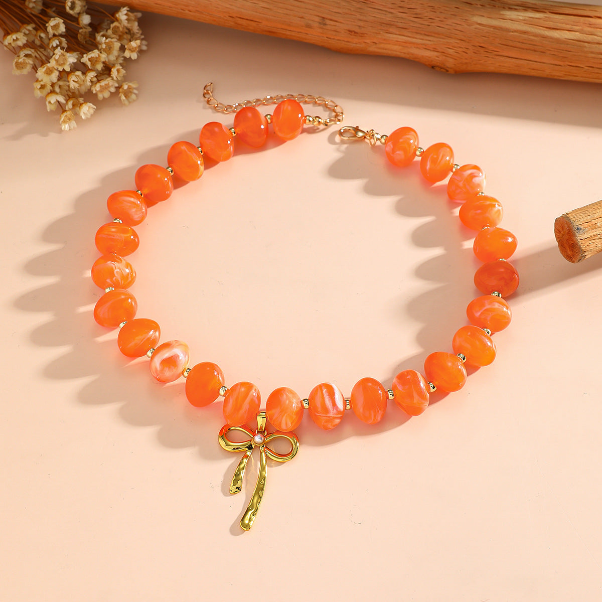Multicolor Resin Beaded Boho Fashion Exquisite Versatile Exaggerated Necklace